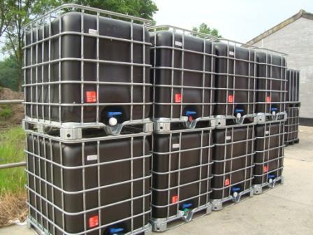 Nieuwe Zwarte ibc containers van 1065 L ( Tonnen,Vaten ), Tuin en Terras, Regentonnen, Nieuw, Met kraantje, 150 liter of meer