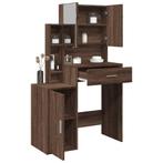 vidaXL Kaptafel met kastje 80x35x132 cm bruin eikenkleur, Huis en Inrichting, Verzenden, Nieuw