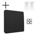 Slimme Draadloze Wandschakelaar | Zwart | RF 433Mhz | 2 knop, Verzenden, Nieuw