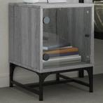 vidaXL Nachtkastje met glazen deur 35x37x50 cm grijs sonoma, Huis en Inrichting, Slaapkamer | Nachtkastjes, Verzenden, Nieuw