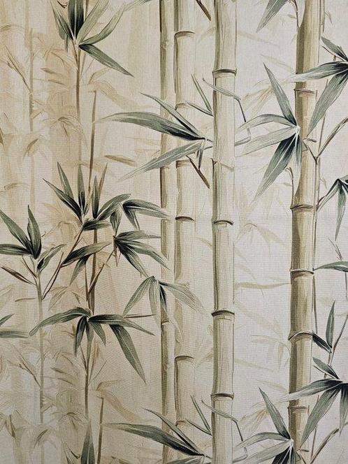 Tissu bohème avec tiges de bambou réalistes - 300x280cm -, Antiek en Kunst, Antiek | Tapijten, Tafelkleden en Textiel