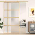 vidaXL Schuifdeur 102,5x205 cm mat ESG-glas en aluminium, Doe-het-zelf en Bouw, Deuren en Vliegenramen, Verzenden, Nieuw