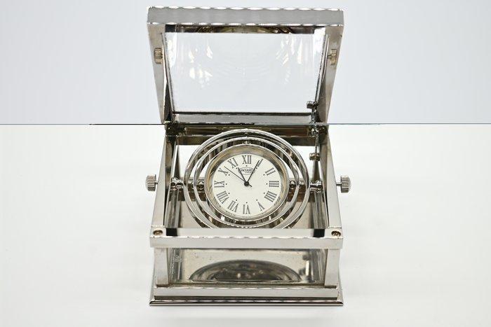 Klok - Jaccard - roestvrij staal, Chroom, Glas - 1990-2000, Antiek en Kunst, Curiosa en Brocante