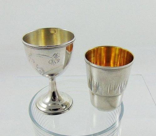 Russian Lot - Eierdopje - Wodka beker - Verguld, Antiek en Kunst, Antiek | Zilver en Goud