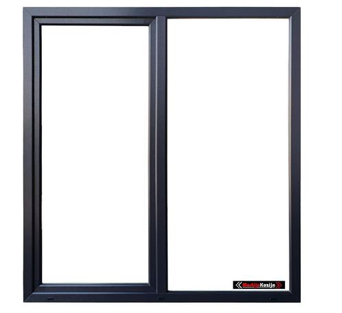 PSK Kiepschuifraam b.250 x h.215cm Antraciet houtnerf Hr++, Doe-het-zelf en Bouw, Raamkozijnen en Schuifdeuren, Inclusief glas