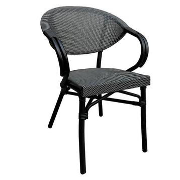 Stoel | MILANO | Aluminium Rotan/Aluminium | Grey | Zwart, Verzenden, Nieuw in verpakking