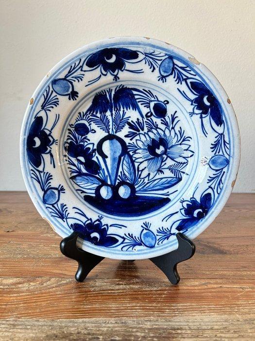 Plat - Céramique - Décor floral, Antiquités & Art, Antiquités | Verre & Cristal