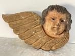 Prachtige Oude Houten Handgesneden Engel - 34 cm - Hout -, Antiek en Kunst