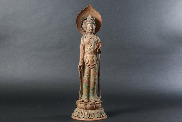 Kwan Yin (Guanyin) Statue – Floral Robe with Chrysanthemums, Antiek en Kunst, Antiek | Overige Antiek
