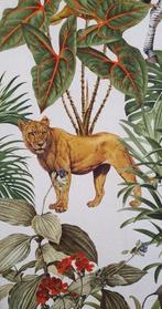 300x280cm! Zambese-stof met olifanten, luipaarden en zebras, Antiek en Kunst