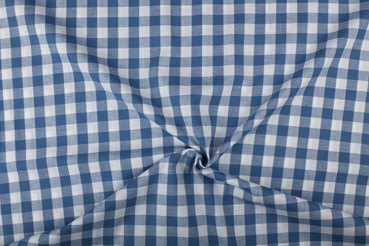 Geblokte stof indigoblauw - Katoen stof 40m op rol, Hobby en Vrije tijd, Stoffen en Lappen, Verzenden