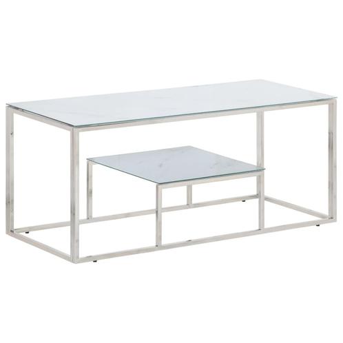 vidaXL Salontafel roestvrijstaal en gehard glas, Maison & Meubles, Tables | Tables de salon, Envoi