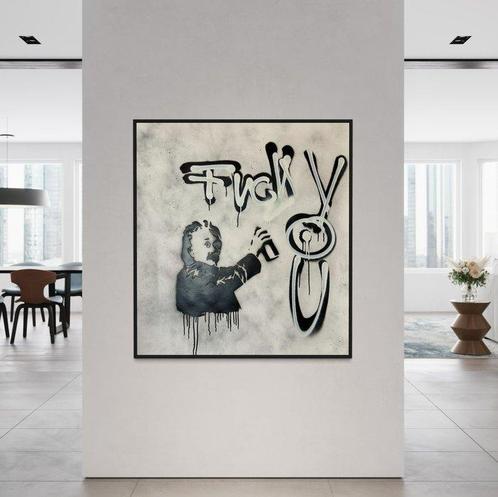 Timo Wedell (1994) - Angry Albert Like Banksy - XL · No, Antiek en Kunst, Kunst | Schilderijen | Modern