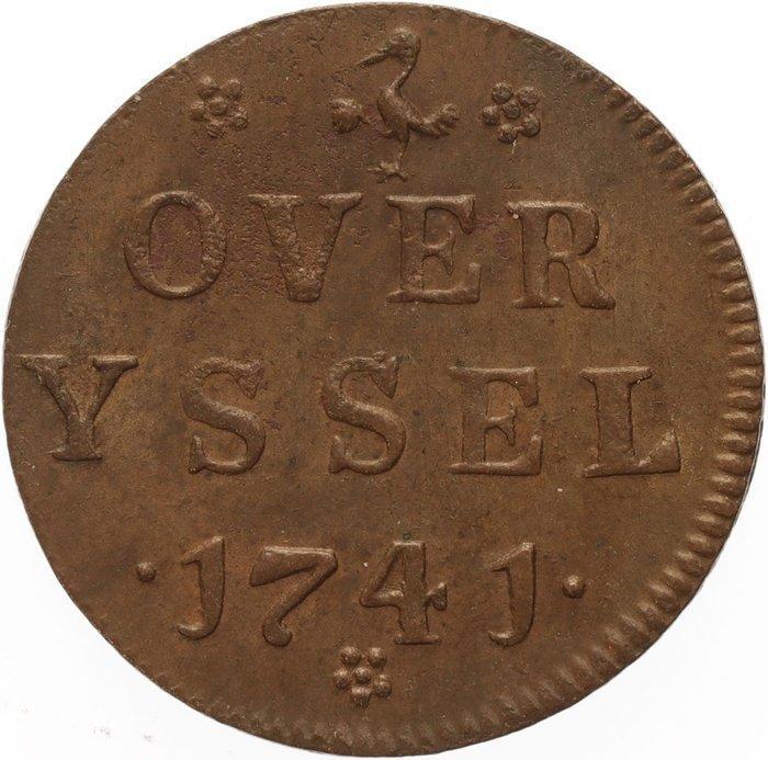Nederland, Overijssel Duit 1741 in FDC kwaliteit (Zonder, Postzegels en Munten, Munten | Nederland