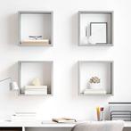 vidaXL Wandschappen kubus 4 st 30x15x30 cm betongrijs, Verzenden, Nieuw