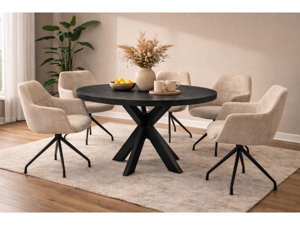 Veiling -  Eettafel Villa Rond - Diameter 130 - Hout - Matri, Huis en Inrichting, Tafels | Eettafels