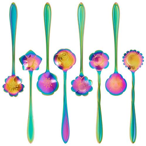 Fako Bijoux® - Bloemen Lepels Set - Theelepel / Koffielepel, Huis en Inrichting, Keuken | Bestek, Verzenden