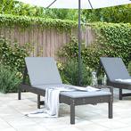 vidaXL Chaise longue gris 199,5x60x74 cm bois massif de, Jardin & Terrasse, Neuf, Verzenden