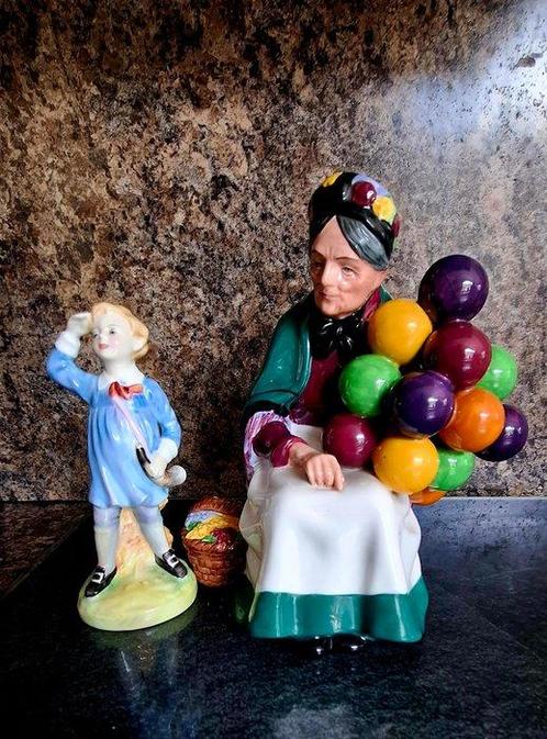 Royal Doulton - Beeldje - Old Balloon Seller and Little Boy, Antiek en Kunst, Antiek | Glaswerk en Kristal
