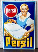 No reserve- Gebold emaille reclame bord Persil - Enseigne en