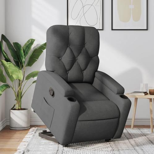 vidaXL Sta-op-stoel verstelbaar stof donkergrijs, Huis en Inrichting, Fauteuils, Nieuw, Verzenden