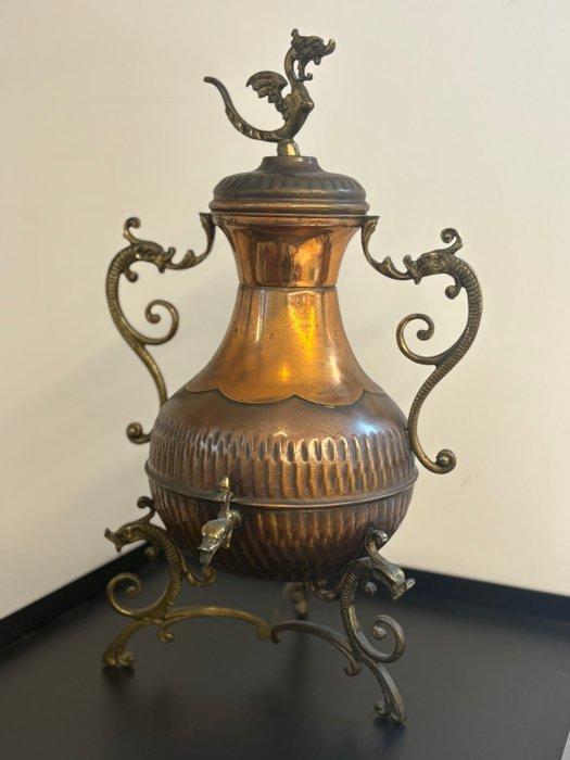 Samovar - Messing, Koper - Antieke heetwaterkan, Antiek en Kunst, Antiek | Overige Antiek