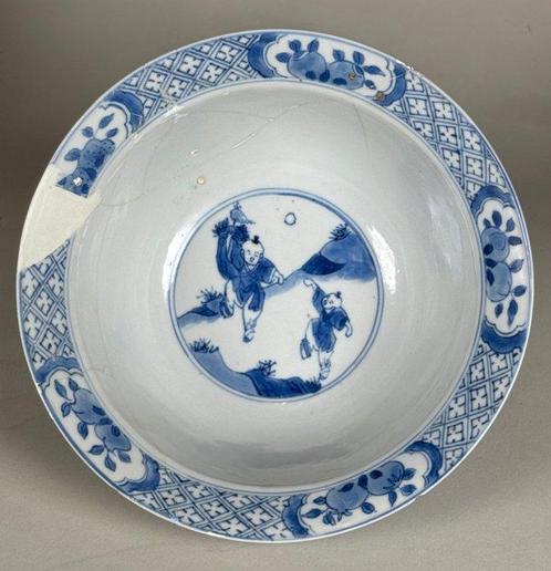 Kom - Porselein - Blauwe en witte kom, Antiek en Kunst, Antiek | Overige Antiek