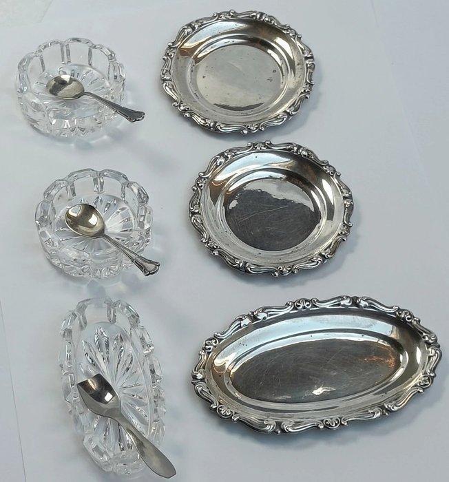 Schaal (9) - Antieke Kaviaar schaaltjes 800 gestempeld, Antiek en Kunst, Antiek | Zilver en Goud