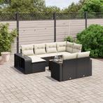 vidaXL 11-delige Loungeset met kussens poly rattan zwart, Verzenden, Nieuw