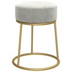 Luxe Ronde Poef Grijs Fluweel | OP = OP | 40% Korting, Huis en Inrichting, Minder dan 50 cm, Verzenden, Rond, Nieuw