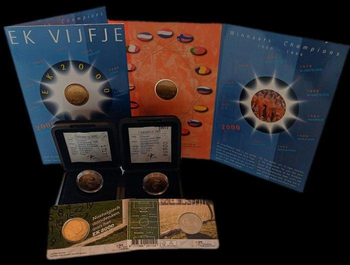 Nederland. Lot van 6 stuks Voetbalvijfje - 3 varianten, Postzegels en Munten, Munten | Nederland