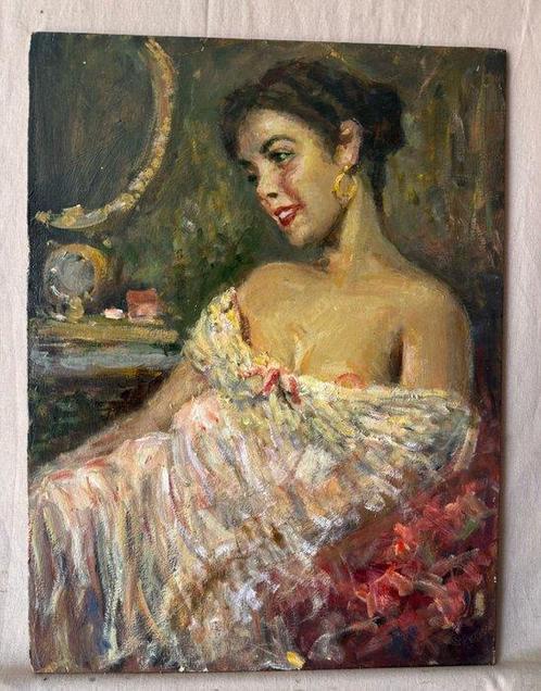 École italienne (XX) - Ritratto di donna, Antiek en Kunst, Kunst | Schilderijen | Klassiek