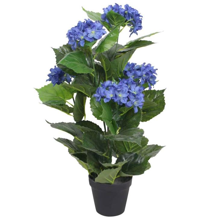 vidaXL Kunst hortensia plant met pot 60 cm blauw, Huis en Inrichting, Woonaccessoires | Kunstplanten en Kunstbloemen, Nieuw, Verzenden