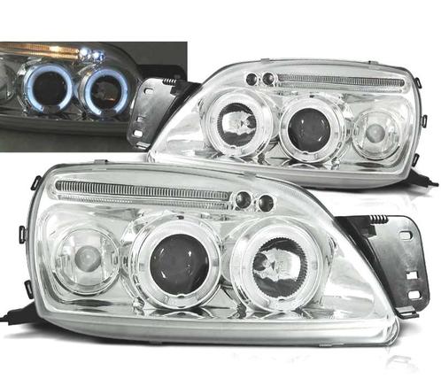 PHARES FORD FIESTA 99-02 ANGEL EYES FOND CHROMÉ, Auto-onderdelen, Verlichting, Verzenden