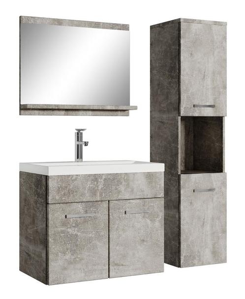 Badkamermeubel Set Montreal 60 x 35 cm Beton Grijs Badmeubel, Huis en Inrichting, Badkamer | Badkamermeubels, Nieuw, Verzenden