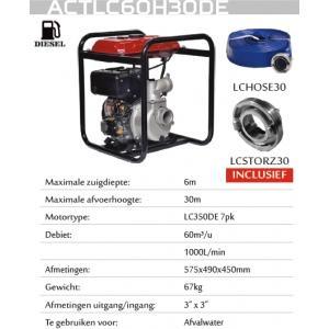 Genermore comboset actlc60h30de motorpomp 6.5 pk 60m³/u, Bricolage & Construction, Moteurs
