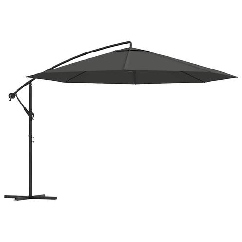 Zweefparasol Antraciet 350cm - Retour Deal - 40% Korting!, Tuin en Terras, Parasols, 3 tot 4 meter, Kantelbaar, Nieuw, Zweefparasol