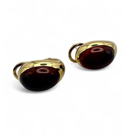 Pomellato - Boucles doreilles - 18 carats Or jaune - grenat, Handtassen en Accessoires, Oorbellen