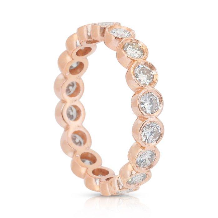 Zonder Minimumprijs - Ring - 18 karaat Roségoud - 1.26ct., Handtassen en Accessoires, Ringen