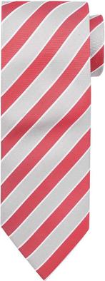 Stropdas Zijde Rood Grijs Streep maat  Heren, Kleding | Heren, Stropdassen, Verzenden, Nieuw, Rood, Suitable