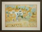 Nahum Gutman (1898-1980) - Watercolor painting Neve Tsedek, Antiek en Kunst