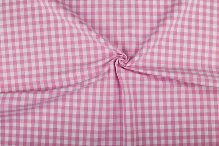 Ruitjesstof roze - Katoen stof 40m op rol, Hobby en Vrije tijd, Stoffen en Lappen, Verzenden