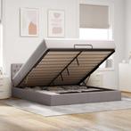 vidaXL Ottoman bed met matras 160x200cm stof taupe, Huis en Inrichting, Slaapkamer | Bedden, Verzenden, Nieuw