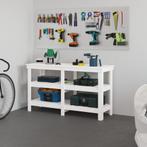 vidaXL Werkbank 142,5x50x80 cm massief grenenhout wit, Doe-het-zelf en Bouw, Werkbanken, Verzenden, Nieuw