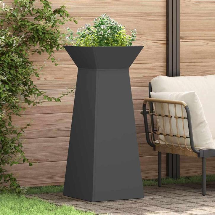 vidaXL Pilarenbak Zwart 40 x 40 x 100 cm, Jardin & Terrasse, Pots de fleurs, Envoi
