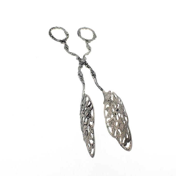 Zilveren koekjes tang; Oud Hollands | Vintage, Antiek en Kunst, Antiek | Zilver en Goud, Zilver, Ophalen of Verzenden