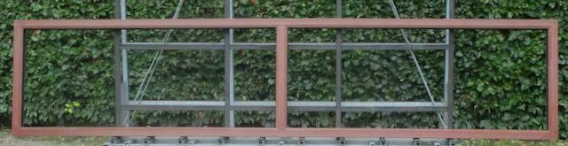 pvc raam , chassis 368 x 80  houtnerf makore, Doe-het-zelf en Bouw, Raamkozijnen en Schuifdeuren, Inclusief glas, Nieuw, Kunststof