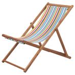 vidaXL Strandstoel inklapbaar stof en houten frame, Tuin en Terras, Verzenden, Nieuw