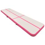 Gymnastiekmat met pomp opblaasbaar 700x100x15 cm PVC roze, Sport en Fitness, Yoga en Pilates, Verzenden, Nieuw