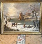 F.Foschi (1710-1780), Cercle de - Nevicata con viandanti